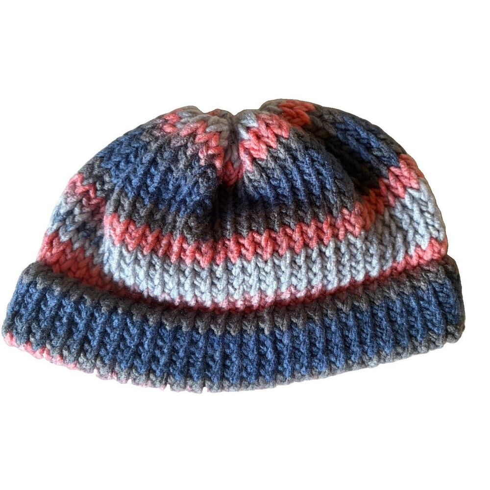 Handmade Chunky Knit Beanie Hat Slouchy Winter Cap Black Gray Pink For Infant